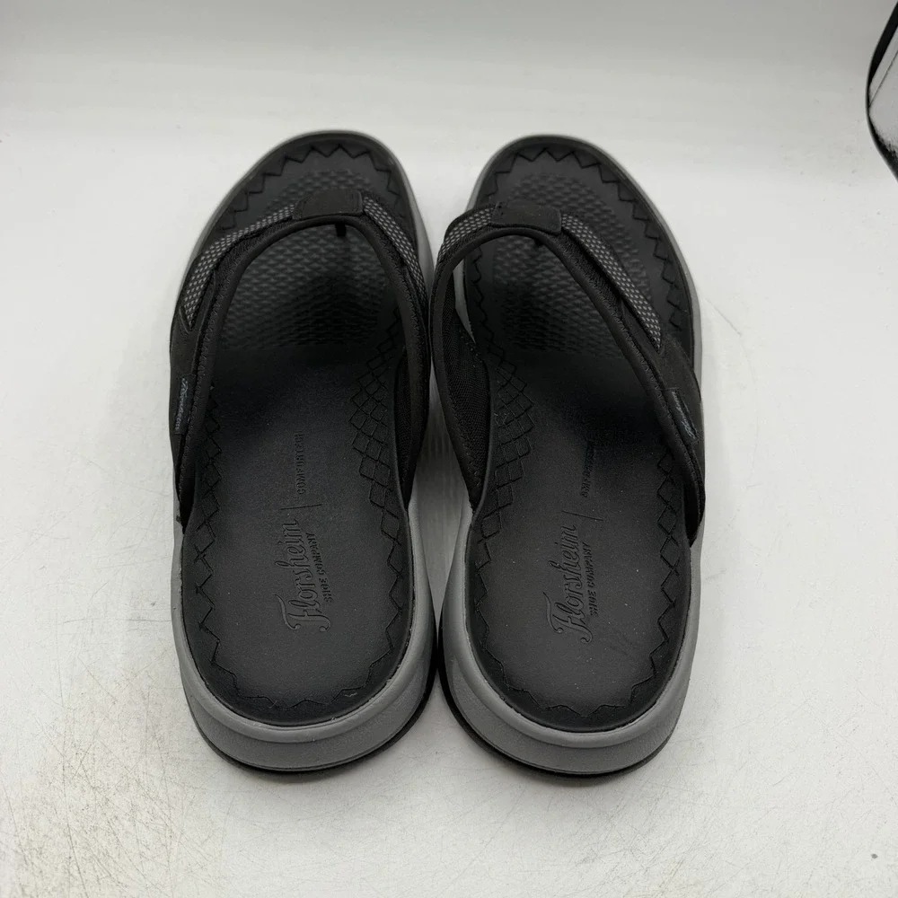 Florsheim Tread Lite Thong Sandals Mens Sz 13 M Black Grey Flip Flops 14363-001